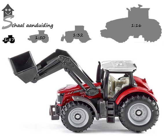 Siku 1:87 Massey Ferguson met aanhanger Planet Happy CH