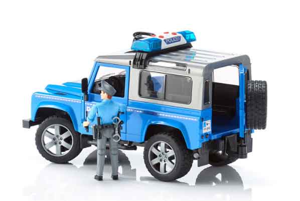 Land Rover Defender Police Avec Personnage Bruder 02595 02595 Utili