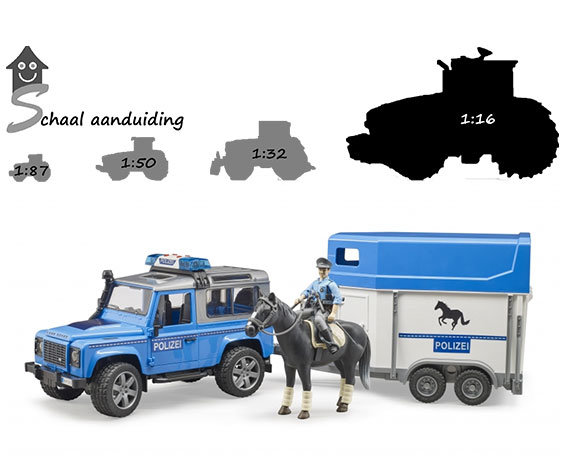 Lucky Inspecteren Schijn Bruder Politie Land Rover Defender met trailer